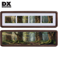 Cadre photo en noyer DX Designs 4x16 pouces pour table, cadre photo panoramique long en bois massif avec plexiglas HD, cadre de collage