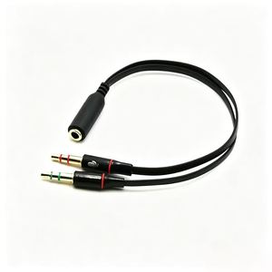 Cable <span class=keywords><strong>Adaptador</strong></span> Divisor de <span class=keywords><strong>Audio</strong></span> en Y de 3.5mm <span class=keywords><strong>Hembra</strong></span> <span class=keywords><strong>a</strong></span> <span class=keywords><strong>2</strong></span> Machos para Auriculares y Micrófono, Cable Estéreo para PC, Laptop y Auriculares de Juego - Product Image 3