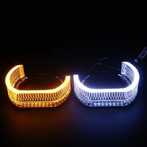 Sanvi Other Auto Light Accessories 3 Inch I8 White C Style Yellow <b>Led</b> Angel Ring Eyes for <b>Led</b> <b>Projector</b> Lens - Product Image 2