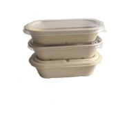 Boîte alimentaire jetable en bagasse et paille de blé biodégradable avec carton ondulé, résistante à l'huile et compatible micro-ondes