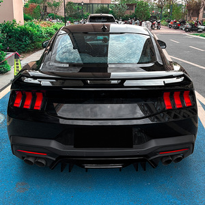 Amp-Z Rear Lip Spoiler Piano Black Carbon Fiber Texture Matte Finish For Ford Mustang Mk7 2024 Tuning Style Exterior - Product Image 2