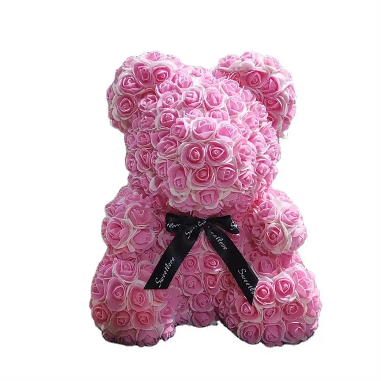 الجملة روز تيدي الدب 25 سنتيمتر أفضل هدية لصديقة كبيرة روز الدب زهرة اصطناعية الدب عيد الحب