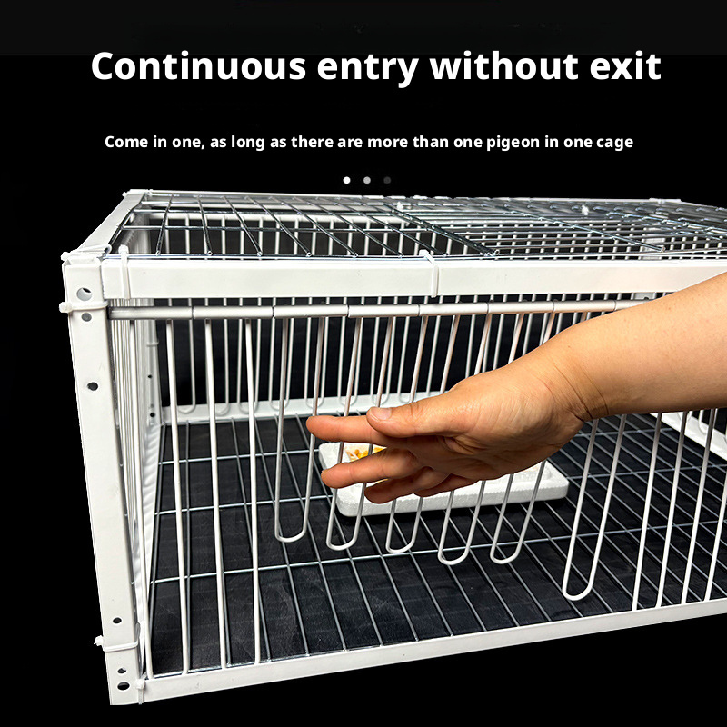 Portable Galvanized Iron Pigeon Cage Carrier – Double-Entrance Bird Transport Cage with Easy Assembly for All Seasons - View 3