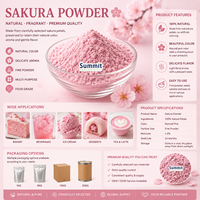 Poudre de Sakura Biologique de Qualité Alimentaire, Extrait Naturel de Fleur de Cerisier Séchée, pour Boissons, Lattes, Pâtisseries, Emballage Tambour