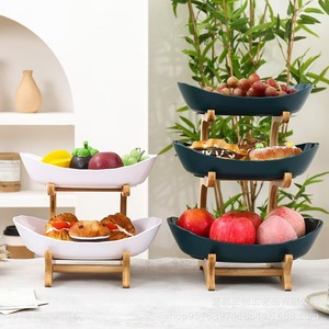 Estante de Bambú de Múltiples Niveles para Frutas, Bandeja de 2 o 3 Capas para Aperitivos, Estante de Exhibición para Cocina, Organizador de Almacenamiento - Product Image 4