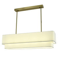 Suspension rectangulaire en maille dorée pour hôtel, avec abat-jour personnalisé en métal et tissu, pour lustres et éclairages suspendus