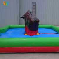 Machine de combat de taureau mécanique gonflable électrique pour fêtes, en PVC et fibre de verre, pour intérieur et extérieur