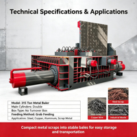 Presse à balles hydraulique industrielle horizontale pour métaux, directement de l'usine, pour le recyclage des déchets métalliques