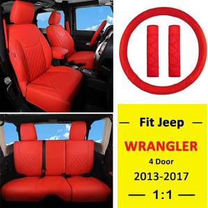 Housses de siège en cuir imperméables et durables, ensemble complet pour Jeep Wrangler Unlimited Pickup Truck 2007-2017, accessoires intérieurs pour sièges - Product Image 2