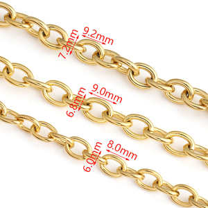 Nouvelle chaîne en acier inoxydable plaqué or 18 carats pour homme, avec gros maillons en O, <span class=keywords><strong>accessoires</strong></span> de base pour collier - Product Image 5