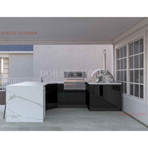 Unidades de Cocina para Exteriores Dorene 2025 con Barra, Gabinete de Almacenamiento, Refrigerador de Acero Inoxidable y Diseño de Carrito Móvil - Product Image 4