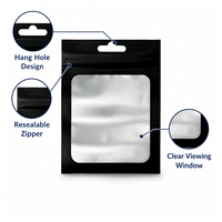 Sac en plastique polyvalent personnalisé, résistant à l'humidité, transparent sur le devant, avec fermeture éclair sur trois côtés, de qualité alimentaire, pour café en grains, bonbons, fruits secs