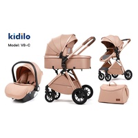 Poussette Bébé Double Kidilo 2-en-1 Paysage Élevé pour Enfants, Outil de Promenade avec Panier pour Dropshipping Transfrontalier