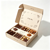 Boîte en carton ondulé personnalisée avec plateau de séparation, panier de confiserie pour cadeaux de chocolat, directement de l'usine