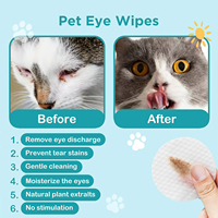 Lingettes pour les yeux des animaux de compagnie, 100 pièces, lingettes nettoyantes pour les taches de larmes pour chiens et chats, lingettes nettoyantes douces à base d'extraits végétaux