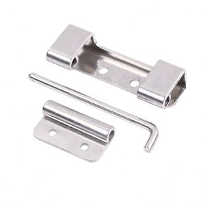 Charnière invisible en acier inoxydable robuste pour porte en pierre à rainure Euro, personnalisable avec vis - Product Image 3
