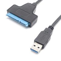 Adaptateur USB 2.0 SATA 3A Charge Rapide Câble de Données pour Disque Dur Externe SSD 7+15 broches avec Blindage Tressé pour Ordinateur