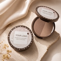 Poudre compacte bicolore personnalisée, fabricant de cosmétiques OEM, poudre fixante mate fine haut de gamme, marque privée