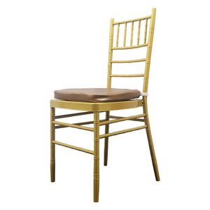 Chaise de mariage démontable blanche/dorée en métal et résine pour hôtels, salles de banquet et événements - Product Image 5