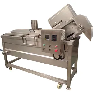 Adjustable Temperature Range Conveyor Belt Frying Machine For Fish Cube Quick Frying With Stable Function