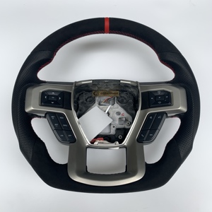 CCexcellent พวงมาลัยคาร์บอนไฟเบอร์สไตล์สปอร์ตออกแบบได้ตามต้องการสำหรับ F150 <span class=keywords><strong>Challenger</strong></span> Civic Q5ด้วยหนังสีแดงแบบมีรูพรุน - Product Image 1