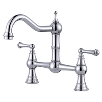 Robinet de cuisine en laiton classique pont robinet fini or antique pour éviers de cuisine