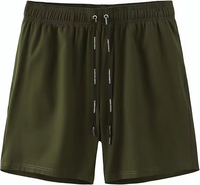 Celana Pendek Pantai Pria Motif Garis, Bahan Bernapas Cepat Kering, Ramah Lingkungan, Stretch Empat Arah, Ukuran Besar, Kasual