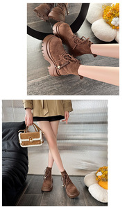 Nuovi Arrivi Invernali: Stivali Martens Opachi da Donna con Suola Spessa, Plateau e Lacci, Stivali Casual da Motociclista, <span class=keywords><strong>Stivaletti</strong></span> alla Caviglia - Product Image 6