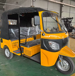 Triciclo Motorizzato a <span class=keywords><strong>3</strong></span> <span class=keywords><strong>Ruote</strong></span> con Doppia Fila di Sedili, Tuk-tuk, Motociclo a Benzina per Passeggeri - Product Image 1