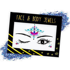 Pegatinas faciales Halloween Rhinestone Face Jewels Venta al por mayor Tatuaje temporal Gema Cristal Acrílico MSDS Tatuaje temporal durante 6 meses - Product Image 4