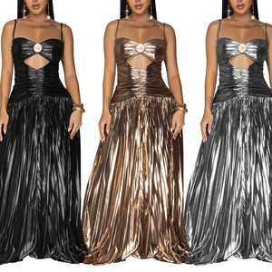 Vestidos de Fiesta Elegantes para Mujer, sin Tirantes, Largos hasta el Suelo, Cintura Natural, con Brillo y Estampado Digital - Product Image 3