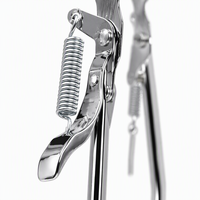 Béquille de vélo robuste à double bras en acier inoxydable 9,5 mm, chromée, à ressort, pour VTT et vélo de ville