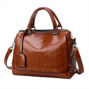 Pochette de mode portable légère et imperméable en cuir véritable BS INTERNATIONAL avec fermeture éclair et bandoulière unique, capacité 3L+, pour femme - Product Image 5