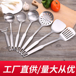 ชุดอุปกรณ์ครัวสแตนเลส 3 ชิ้น ช้อนตักแบบมีร่องด้ามยาว ตะหลิว สำหรับทำอาหาร กระทะ หม้อไฟ ใช้กับเตาอบได้ ล้างมือเท่านั้น - Product Image 2