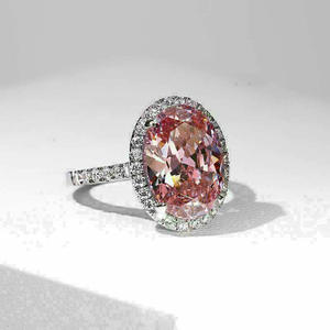 Anello di fidanzamento di lusso da donna Q413 con diamante sintetico taglio a pera e pietre laterali colorate fantasia, fascia di diamanti - Product Image 4