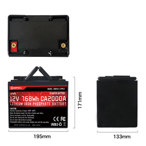 12V Starting Battery CCA1200 Lithium-ion Battery 60Ah Starting Power 14kw , Lead-<b>free</b> Light <b>Weight</b> for Boa8 AMX12--480FQ Boat - Product Image 5