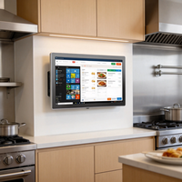Système d'affichage de cuisine KDS 21,5 pouces entièrement fermé, anti-fumée d'huile, haute stabilité, vente en gros usine, Wi-Fi, Bluetooth et haut-parleur