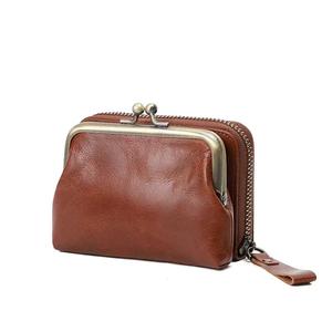 Monedero Royal Bagger para mujer, tarjetero con cremallera Vintage de cuero de vaca auténtico, bolsa de almacenamiento de gran capacidad, billetera sencilla 051 - Product Image 2