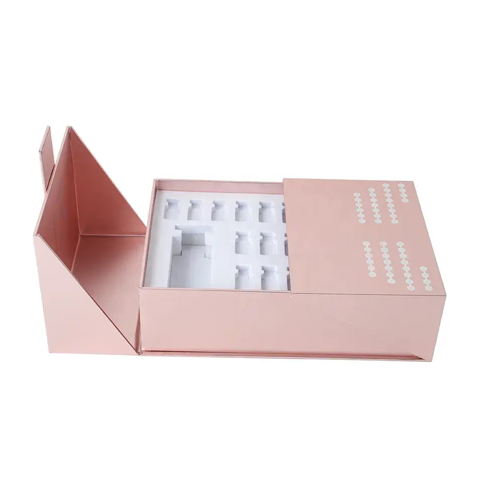 Bespoke design skincare perfume cosmetic boxes putting small essential oil bottle kraft paper packaging box