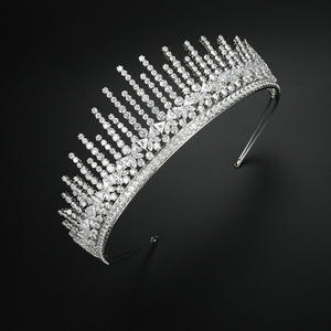 LUOXIN – <span class=keywords><strong>couronne</strong></span> de diadème de mariage en laiton, <span class=keywords><strong>fleur</strong></span> de luxe en Zircon pour femmes demoiselles <span class=keywords><strong>d</strong></span>'<span class=keywords><strong>honneur</strong></span> - Product Image 4