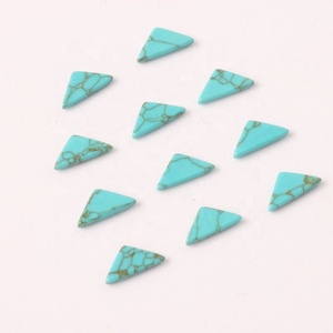 8x8x12mm triangolo doppio piano con fondo piatto turchese <span class=keywords><strong>perline</strong></span> piatte pietra anello creazione collana gioielli braccialetto orecchino - Product Image 6