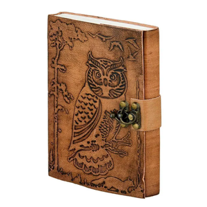 Premium Handmade Embossed Owl Leather Journal Antique Latch <b>Diary</b> Vintage Writing <b>Notebook</b> & Gifts - Product Image 6