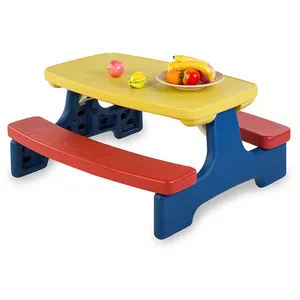 Conjunto infantil de móveis para jardim de infância, conjunto colorido de mesa dobrável para crianças e cadeiras