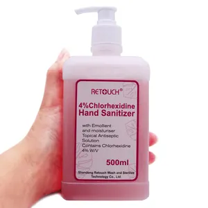 Venta al por mayor personalizado 500ml 4% clorhexidina gluconato Lavado de Manos jabón antibacteriano desinfectante de manos