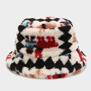 2024 New Autumn Winter Cute Girl Lady Women Heart Pattern Plush Warm Bucket <b>Hat</b> - Product Image 4