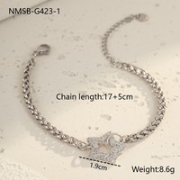 Bracelet en acier inoxydable de haute qualité avec étoile pentagramme plaquée, bijoux de mode tendance, luxe léger, diamants, pour femmes