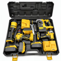 Ensemble d'outils électriques sans fil 21V, meuleuse d'angle sans balais, perceuse-visseuse, marteau perforateur SDS, clé à chocs avec coffret