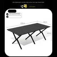 Table pliante légère à base croisée, portable et enroulable, pour le camping, le glamping, les pique-niques, les barbecues, le jardin, la cour et la plage
