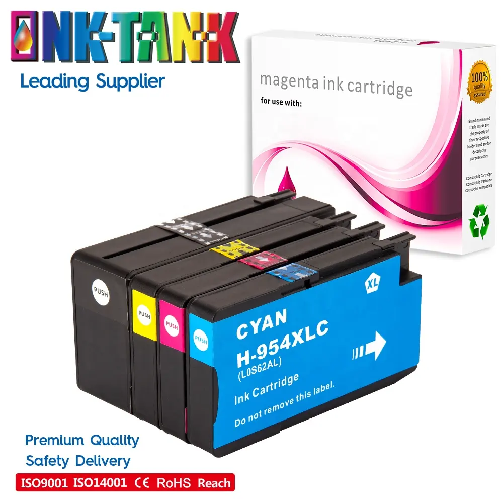 ENCRE-TANK 954XL 954 958 XL 958XL Premium Tinta Cartuchos Compatible Cartouche D'encre Pour HP954 Pour HP OfficeJet 7720 7740 Imprimante