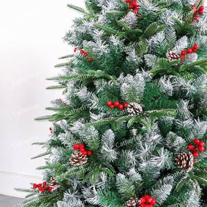 Decoración Navideña, Árbol de Navidad con Piñas Blancas y Puntas de Bayas Rojas, 1.5/1.8 Metros, Árbol Simulado de <span class=keywords><strong>PVC</strong></span>+PE - Product Image 5